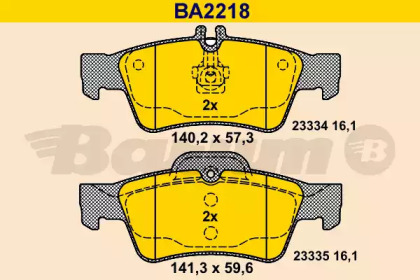 Комплект тормозных колодок BARUM BA2218