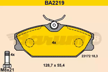 Комплект тормозных колодок BARUM BA2219