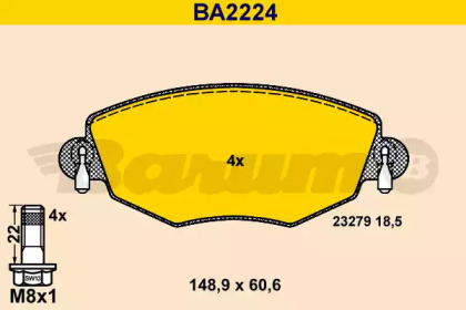 Комплект тормозных колодок BARUM BA2224