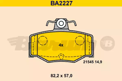 Комплект тормозных колодок BARUM BA2227