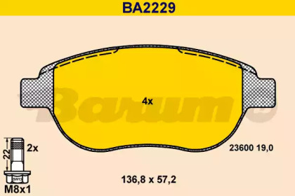 Комплект тормозных колодок BARUM BA2229