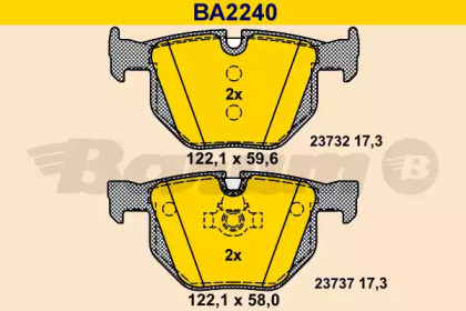 Комплект тормозных колодок BARUM BA2240