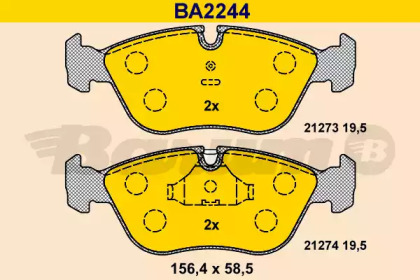 Комплект тормозных колодок BARUM BA2244