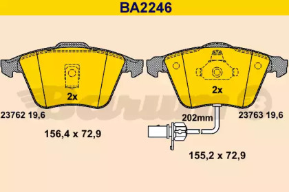 Комплект тормозных колодок BARUM BA2246