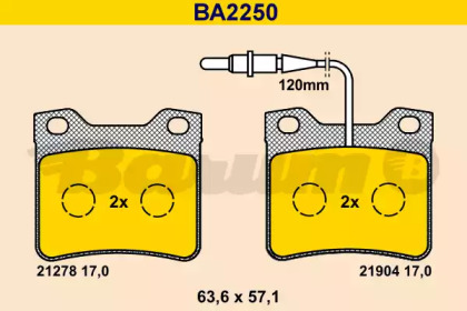 Комплект тормозных колодок BARUM BA2250