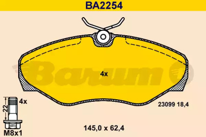 Комплект тормозных колодок BARUM BA2254