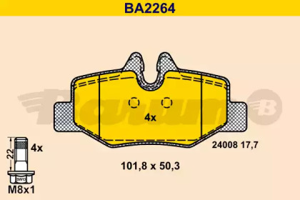 Комплект тормозных колодок BARUM BA2264