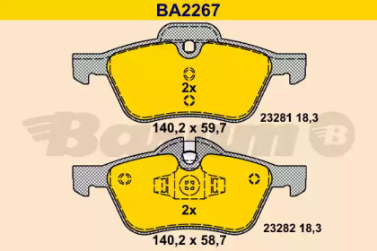 Комплект тормозных колодок BARUM BA2267