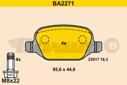 Комплект тормозных колодок BARUM BA2271