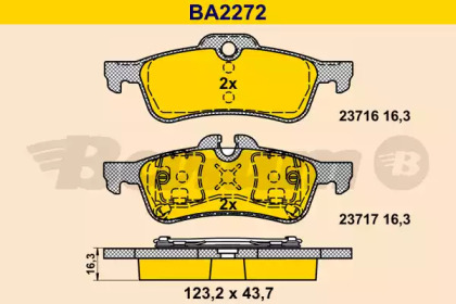 Комплект тормозных колодок BARUM BA2272