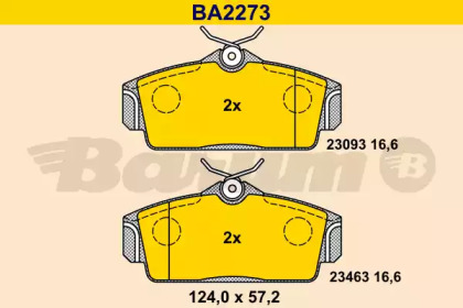 Комплект тормозных колодок BARUM BA2273