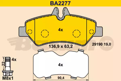 Комплект тормозных колодок BARUM BA2277