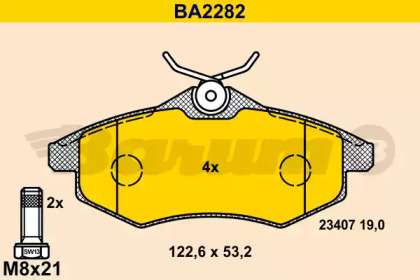 Комплект тормозных колодок BARUM BA2282