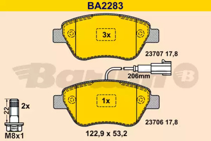 Комплект тормозных колодок BARUM BA2283