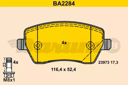 Комплект тормозных колодок BARUM BA2284