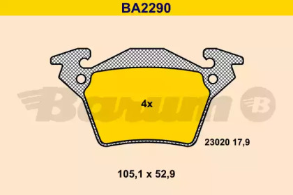 Комплект тормозных колодок BARUM BA2290