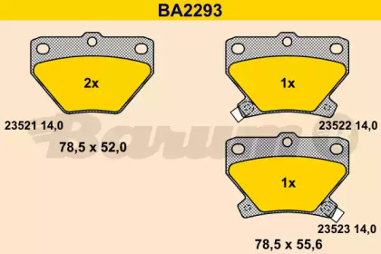 Комплект тормозных колодок BARUM BA2293