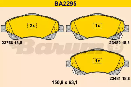 Комплект тормозных колодок BARUM BA2295