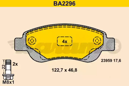 Комплект тормозных колодок BARUM BA2296