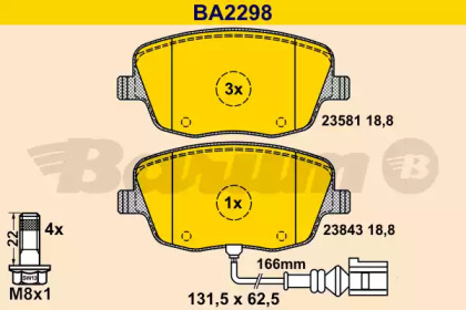 Комплект тормозных колодок BARUM BA2298