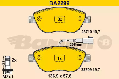 Комплект тормозных колодок BARUM BA2299