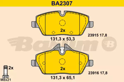 Комплект тормозных колодок BARUM BA2307