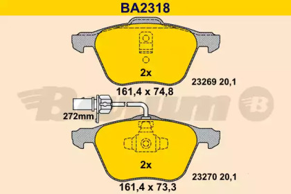 Комплект тормозных колодок BARUM BA2318