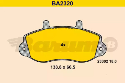 Комплект тормозных колодок BARUM BA2320