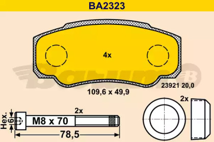 Комплект тормозных колодок BARUM BA2323