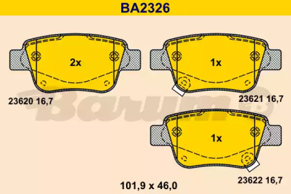 Комплект тормозных колодок BARUM BA2326