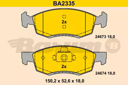 Комплект тормозных колодок BARUM BA2335