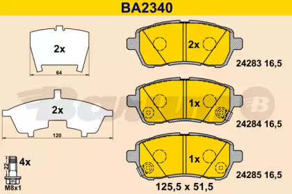 Комплект тормозных колодок BARUM BA2340