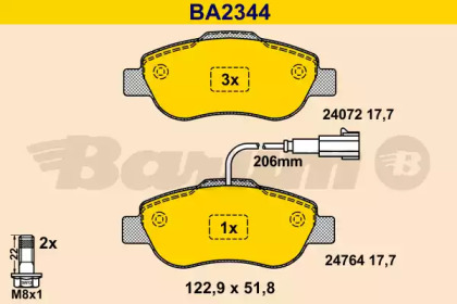 Комплект тормозных колодок BARUM BA2344