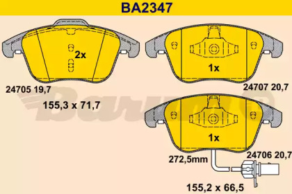 Комплект тормозных колодок BARUM BA2347