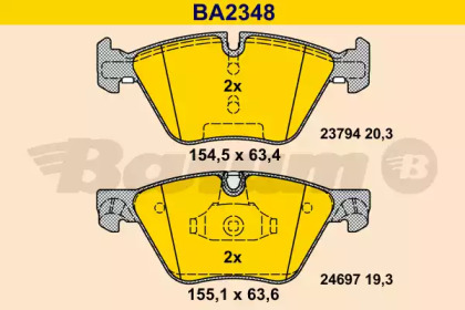 Комплект тормозных колодок BARUM BA2348