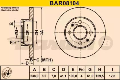 Тормозной диск BARUM BAR08104