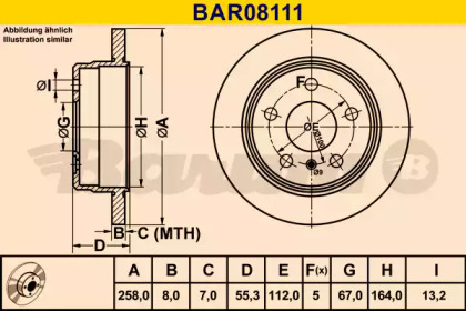 Тормозной диск BARUM BAR08111