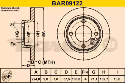 Тормозной диск BARUM BAR09122