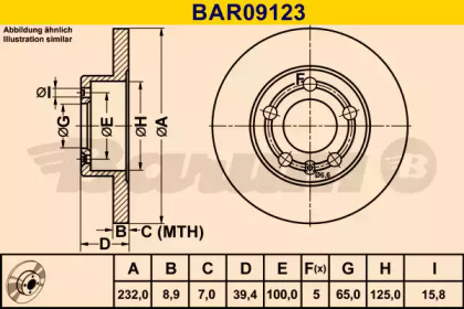 Тормозной диск BARUM BAR09123