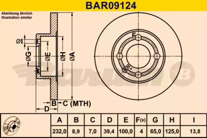 Тормозной диск BARUM BAR09124