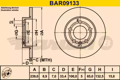 Тормозной диск BARUM BAR09133