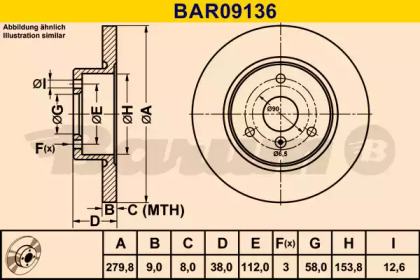 Тормозной диск BARUM BAR09136