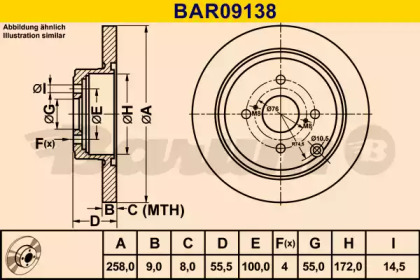 Тормозной диск BARUM BAR09138