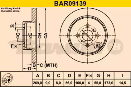 Тормозной диск BARUM BAR09139