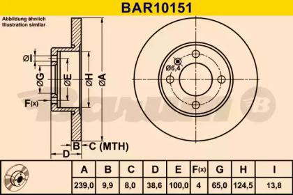 Тормозной диск BARUM BAR10151