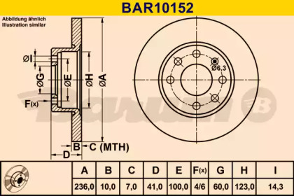 Тормозной диск BARUM BAR10152