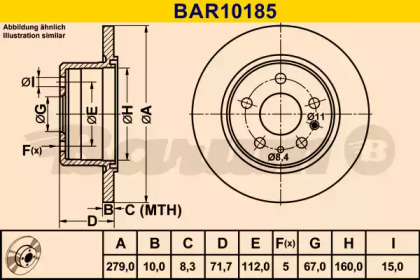 Тормозной диск BARUM BAR10185