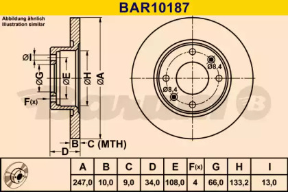 Тормозной диск BARUM BAR10187