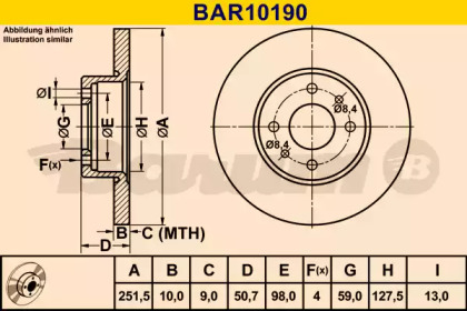 Тормозной диск BARUM BAR10190