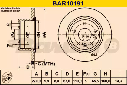 Тормозной диск BARUM BAR10191